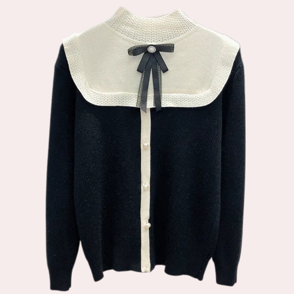 Tatienne | Dames Trui in Vintage stijl met fleecevoering en strik - Elegant en gezellig