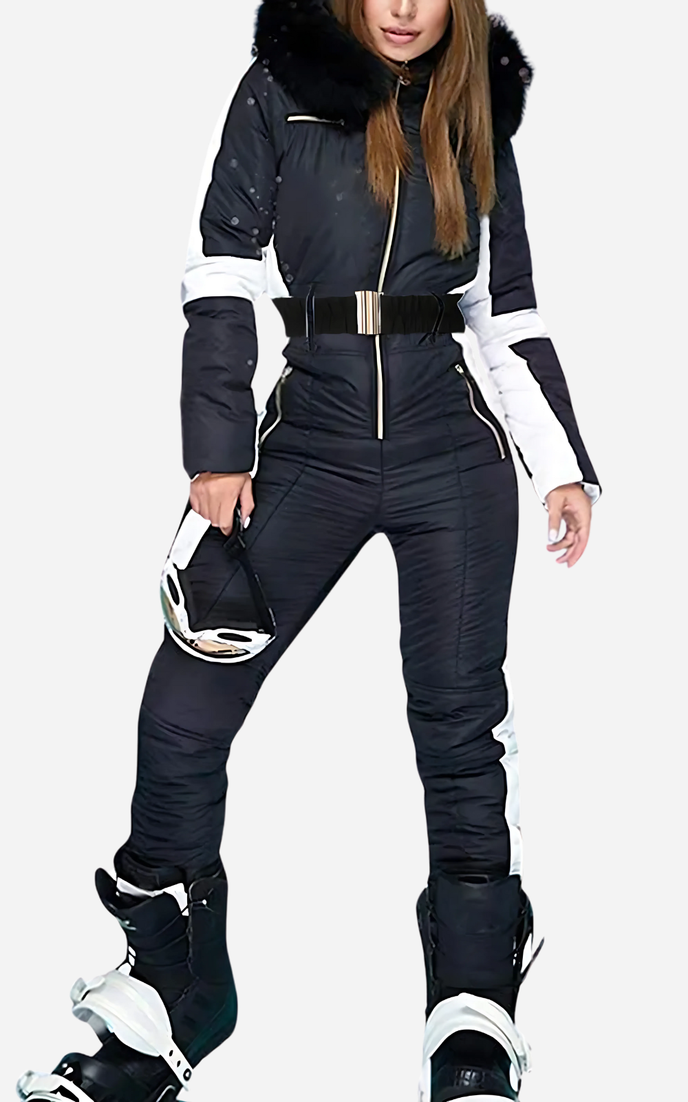 Petraea | Dames ski overall met capuchon – geïsoleerde winter sneeuw jumpsuit voor dames