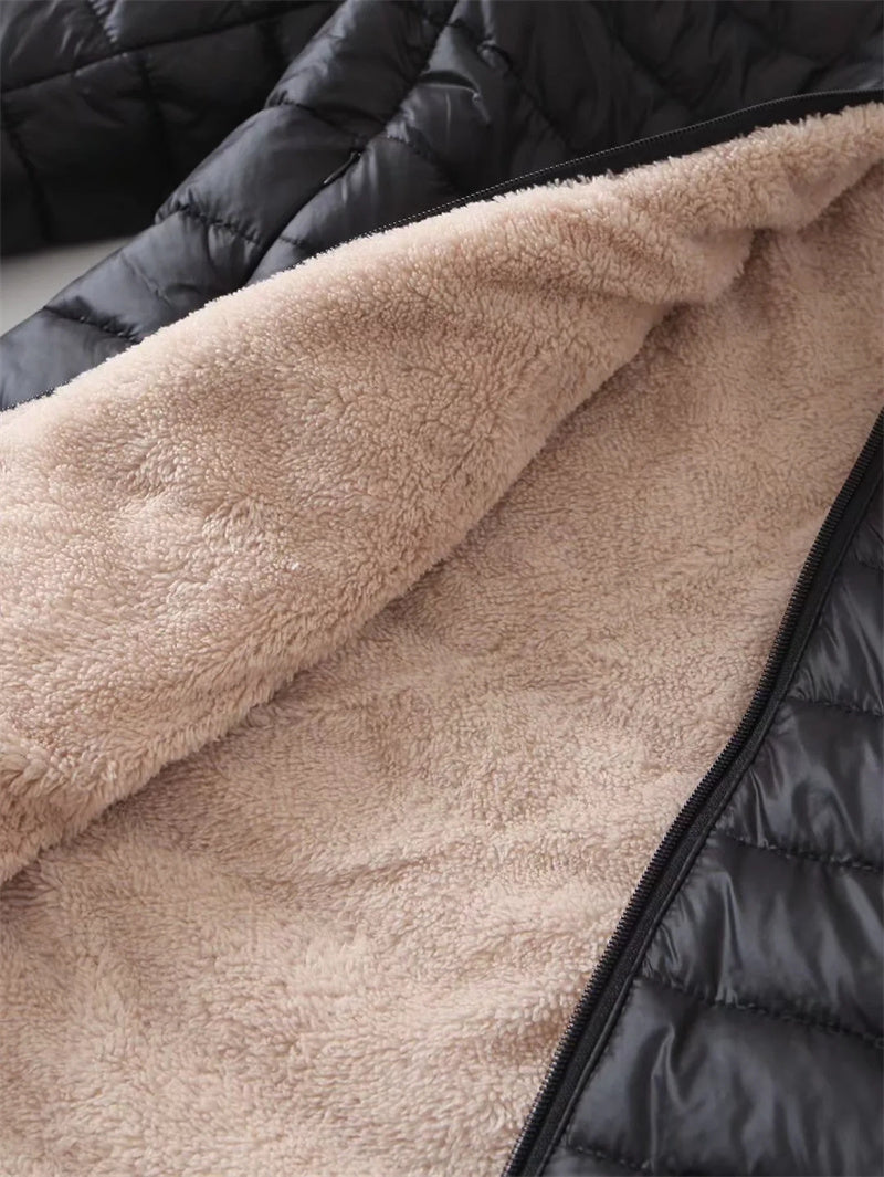 Delilah | Warme gewatteerde fleece gevoerde dames parka jas met capuchon - Casual & stijlvolle winter bovenkleding