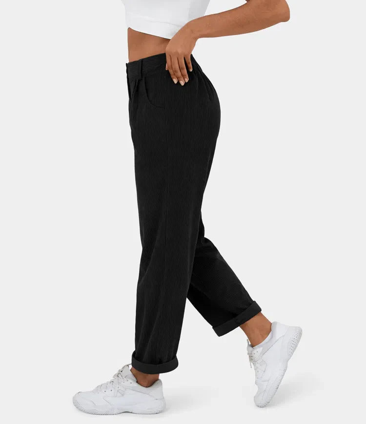 Judita | Pantalon en velours côtelé taille haute pour femme - confortable, élégant et polyvalent